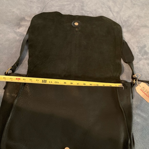 New Large Leather Cross Body Bag by Oldrie Shoulder Messenger Bag Satchel Black - Picture 12 of 15